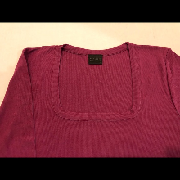 Malizia Silk Stretch Top NWOT  Long Sleeves - Picture 2 of 5